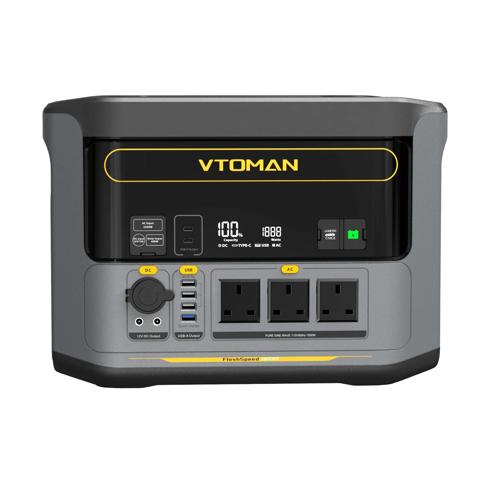VTOMAN FlashSpeed 1500W/1548Wh 200W Pro Solar Generator - Image 4