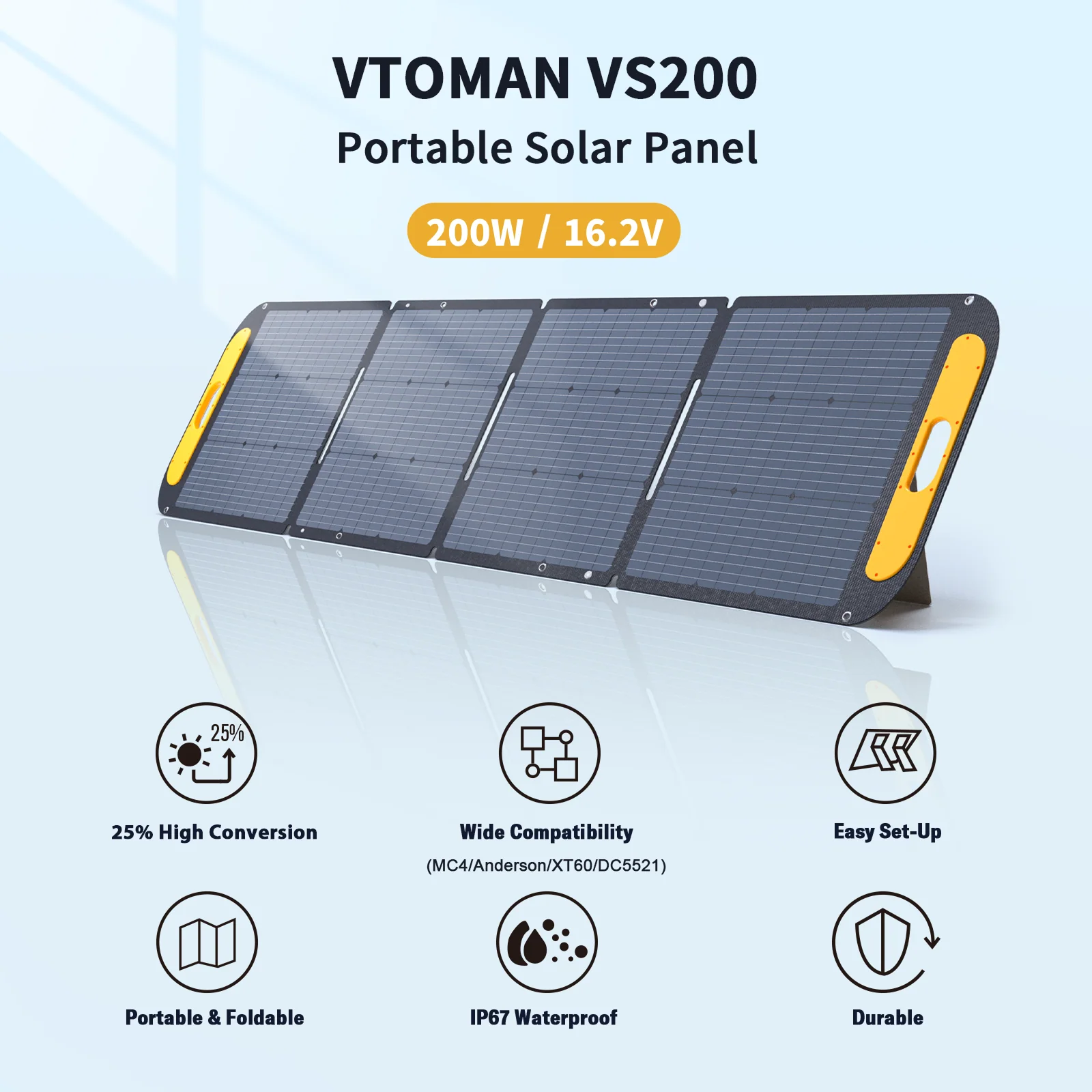 VTOMAN 200W Portable Solar Panel - Image 2