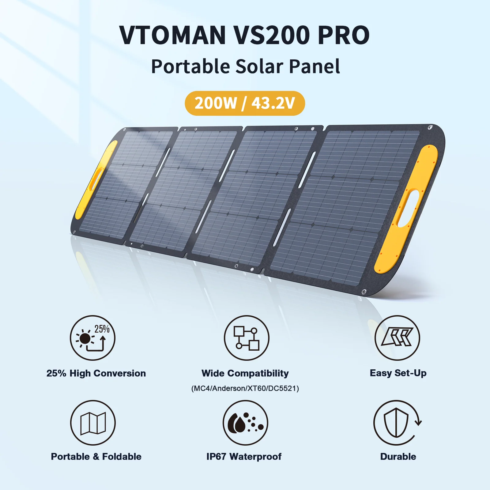 VTOMAN 200W Pro Portable Solar Panel - Image 3