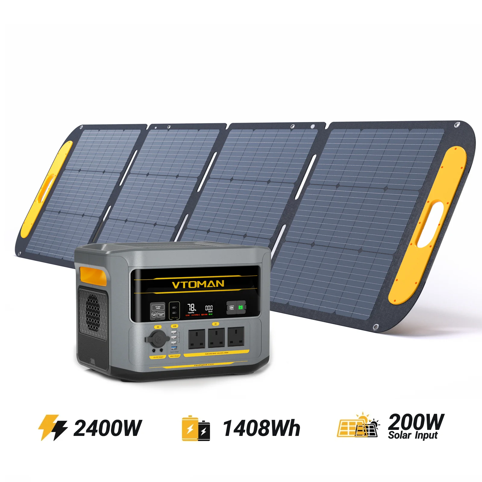VTOMAN FlashSpeed 2400 V-BEYOND™ Portable Power Station with Jumper Cable - Image 9