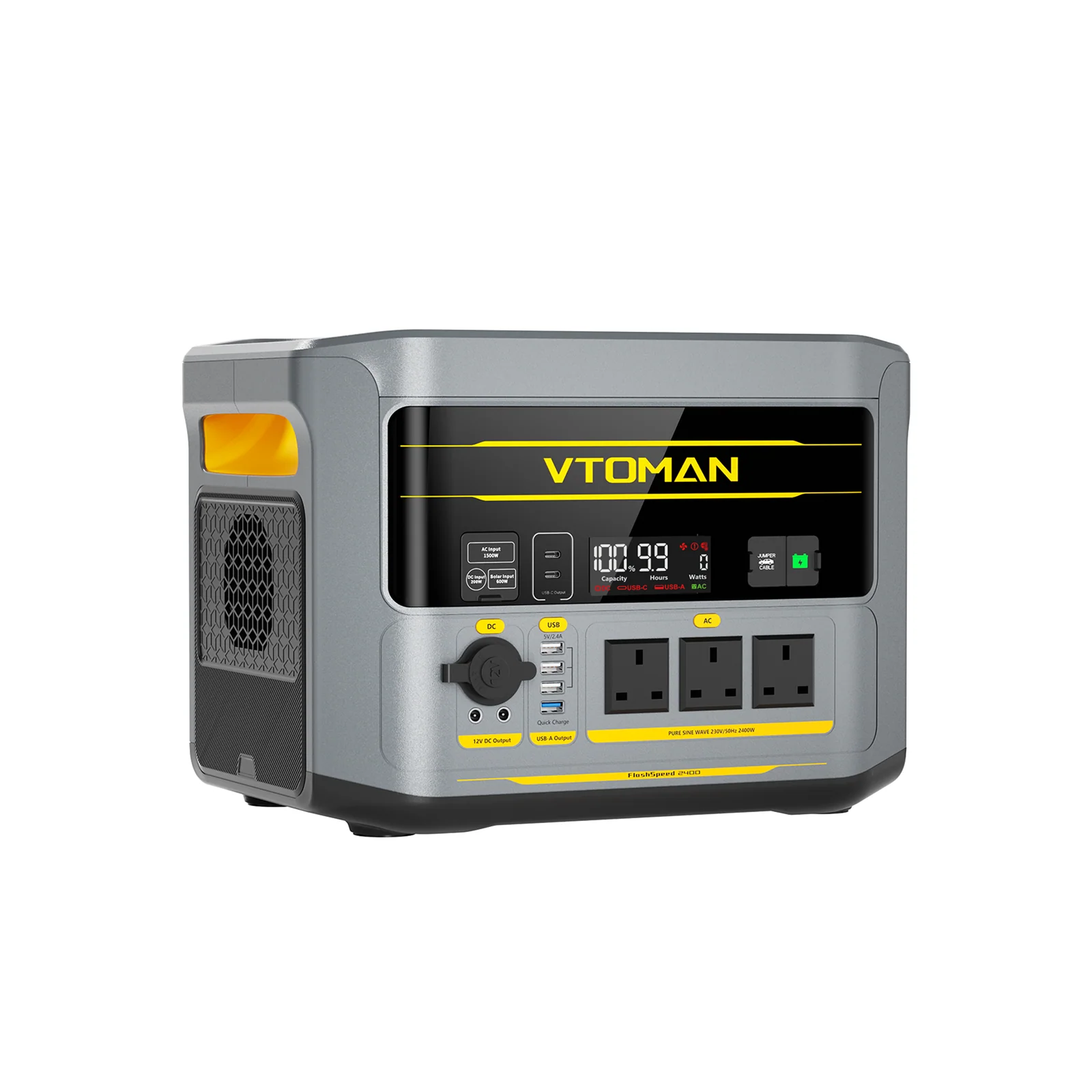 VTOMAN FlashSpeed 2400 V-BEYOND™ Portable Power Station with Jumper Cable - Image 4